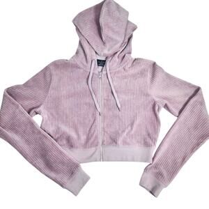 EMPYRE Amelia ZF Purple Crop Zip Hoodie Size Medium